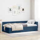 vidaXL Sarokágy keret fejtámlával Kék 100 cm x 200 cm szövet