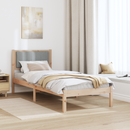 vidaXL Ágykeret Kárpitozott Fejtámlával Világosszürke 75 x 190 cm