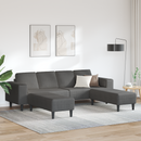 vidaXL Kanapé Sötétszürke 250 x 188 x 76 cm Bársonyos szövet