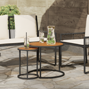 vidaXL Kávasztal Szett 2 pcs Természetes és Fekete 55 x 55 x 45 cm