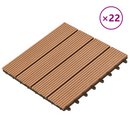 vidaXL Faszegély járólap 22 pcs Barna 30 x 30 cm WPC
