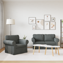 vidaXL Kanapé Szett 2 pcs Sötétszürke 155 x 82 x 80 cm szövet