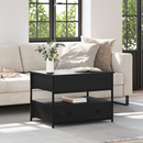 vidaXL Dohányzóasztal fiókkal Fekete tölgy 70 x 50 x 54.5 cm Faanyag