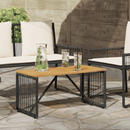 vidaXL Kültéri Asztal Fekete és Barna 80 x 40 x 40 cm polirattan