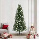 vidaXL Mű karácsonyfa 300 LED-del állvánnyal Zöld 210 cm PE és PVC