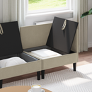 vidaXL Nappali bútor szett 3 pcs Homokszín Szövet