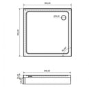 Vela Banyo SARA szaniter akril zuhanytálca - SZÖGLETES - 90 x 90 x 17 cm