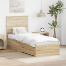 vidaXL Ágykeret fejtámlával Sonoma tölgy és ezüst 70 x 190 cm Faanyag