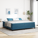 vidaXL Ágykeret matracmal Sötét kék 200 x 200 cm szövet