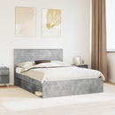 vidaXL Ágykeret fejtámlával Beton Szürke 150 x 200 cm Tömör fenyőfa