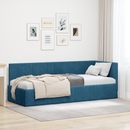 vidaXL Sarokágy keret fejtámlával Kék 80 cm x 200 cm Bársony