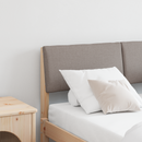 vidaXL Kárpitozott fejtámla Tópszínű 120 cm Tömör fenyőfa