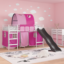 vidaXL Gyerekek Loft Ágykerete Fehér és rózsaszín 100 x 190 cm Fém