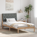 vidaXL Ágykeret Kárpitozott Fejtámlával fejtámlával Barna 100 x 200 cm