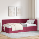 vidaXL Sarokágy keret fejtámlával Bordó 90 cm x 190 cm Bársony