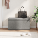 vidaXL Zsámoly Világosszürke 81 x 41 x 40 cm Bársony és Műanyag Fa