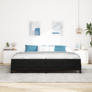 vidaXL Boxrugós ágy matracmal Fekete 200 x 200 cm szövet