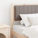 vidaXL Kárpitozott fejtámla fejtámlával Barna 80 cm Tömör fenyőfa