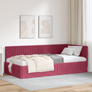 vidaXL Sarokágy keret fejtámlával Bordó 100 cm x 200 cm Bársony