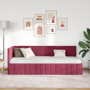 vidaXL Sarokágy keret fejtámlával Bordó 80 cm x 200 cm Bársony