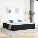 vidaXL Ágy tárolóval és matraccal Fekete 200 x 200 cm Bársony