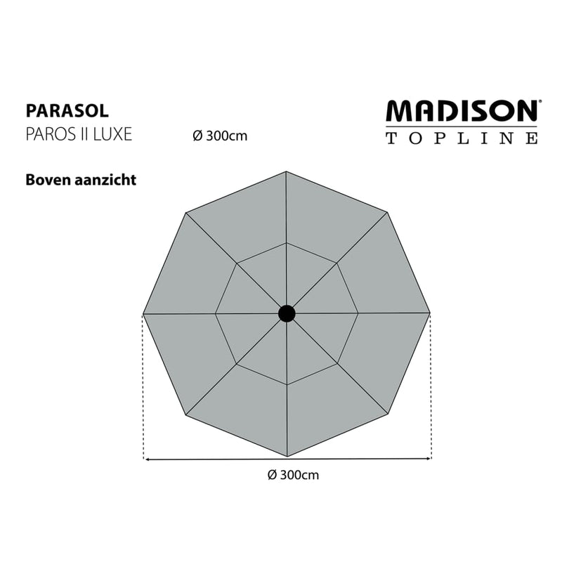 Madison Paros II Luxe világosszürke napernyő 300 cm