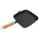 vidaXL öntöttvas grillserpenyő fa nyéllel 20 x 20 cm