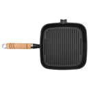 vidaXL öntöttvas grillserpenyő fa nyéllel 20 x 20 cm