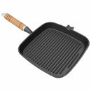 vidaXL öntöttvas grillserpenyő fa nyéllel 20 x 20 cm