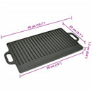 vidaXL megfordítható öntöttvas grilltálca 38 x 23 cm