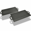 vidaXL 2 db megfordítható öntöttvas grilltálca 38 x 23 cm
