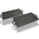 vidaXL 2 db megfordítható öntöttvas grilltálca 38 x 23 cm
