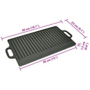 vidaXL 2 db megfordítható öntöttvas grilltálca 38 x 23 cm