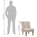 vidaXL 2 db krémszínű szövetkárpitozású francia szék