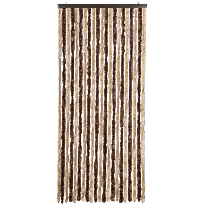vidaXL bézs és világosbarna zsenília rovarfüggöny 90 x 220 cm