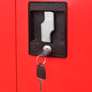 vidaXL fekete és piros 2 ajtós acél szerszámos szekrény 90x40x180 cm