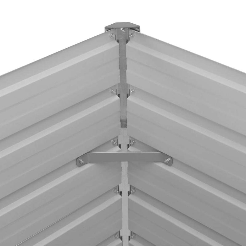 vidaXL szürke horganyzott acél kerti magaságyás 100 x 100 x 77 cm