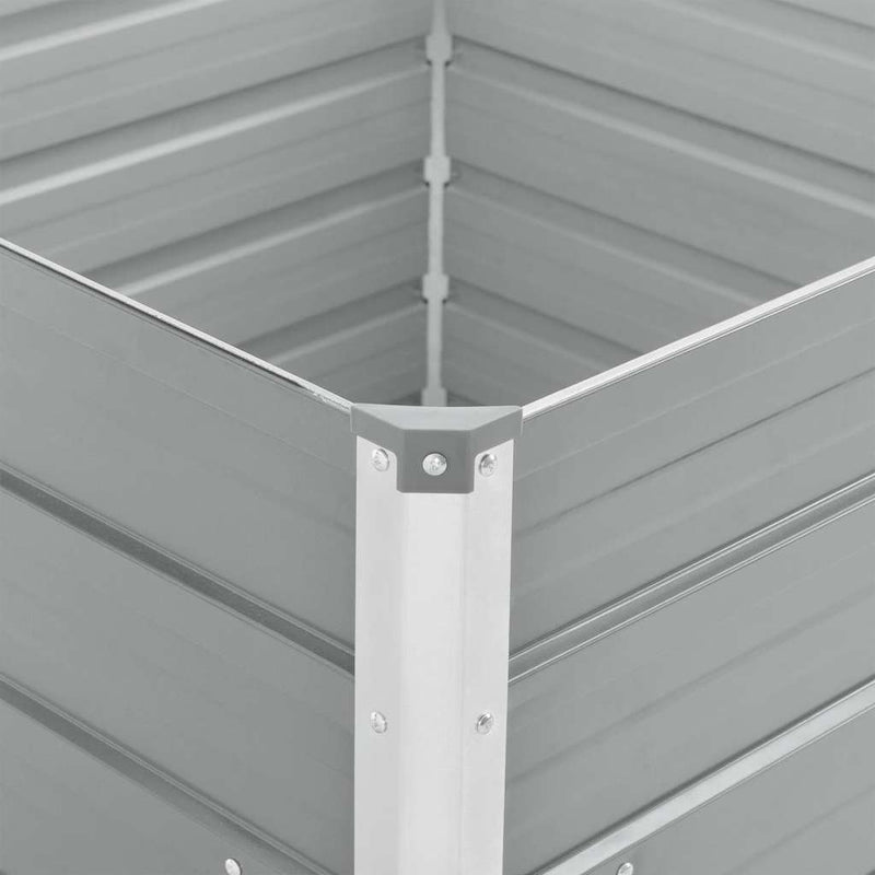 vidaXL szürke horganyzott acél kerti magaságyás 100 x 100 x 77 cm