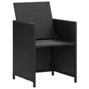 vidaXL 2 db fekete polyrattan kerti szék hát- és ülőpárnával