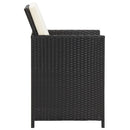 vidaXL 2 db fekete polyrattan kerti szék hát- és ülőpárnával