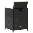 vidaXL 2 db fekete polyrattan kerti szék hát- és ülőpárnával
