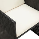 vidaXL 2 db fekete polyrattan kerti szék hát- és ülőpárnával