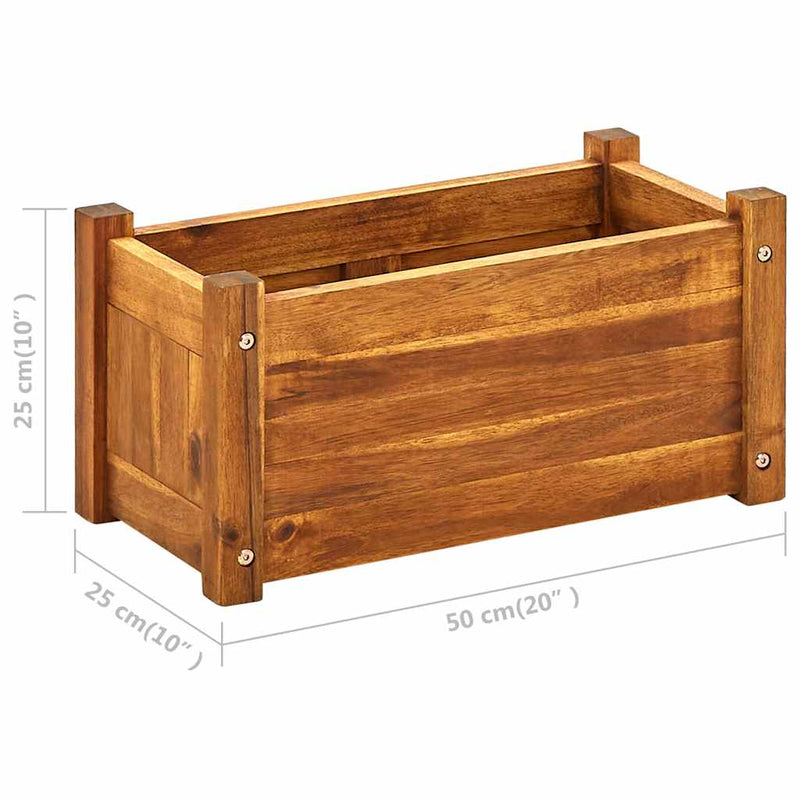 vidaXL kerti akácfa magaságyás 50 x 25 x 25 cm