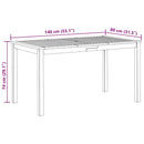 vidaXL tömör akácfa kerti asztal 140 x 80 x 74 cm