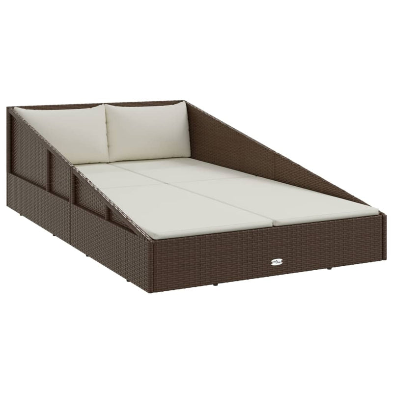 vidaXL barna polyrattan kerti ágy 110 x 200 cm