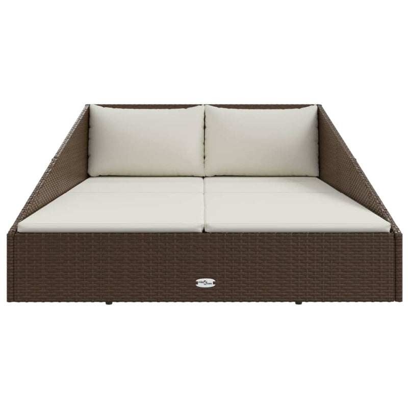 vidaXL barna polyrattan kerti ágy 110 x 200 cm
