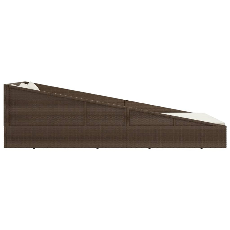 vidaXL barna polyrattan kerti ágy 110 x 200 cm