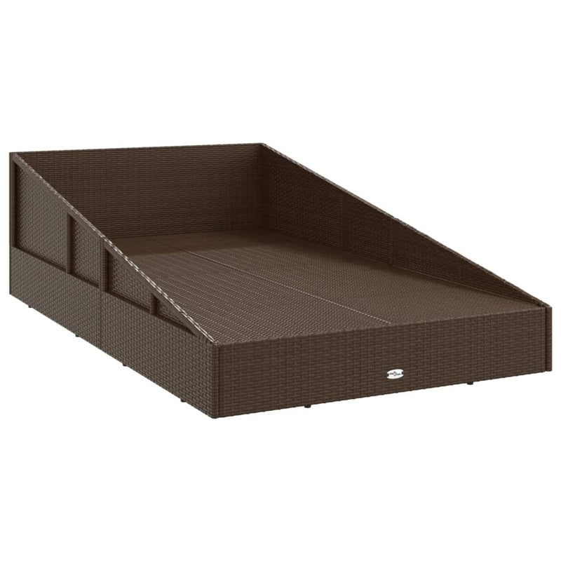 vidaXL barna polyrattan kerti ágy 110 x 200 cm