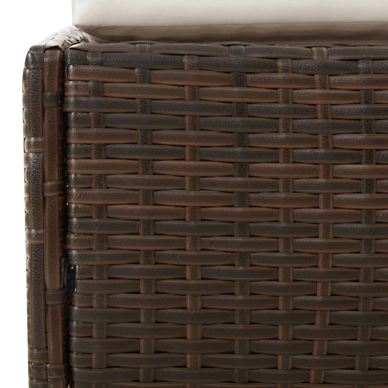 vidaXL barna polyrattan kerti ágy 110 x 200 cm