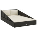 vidaXL fekete polyrattan kerti ágy 110 x 200 cm